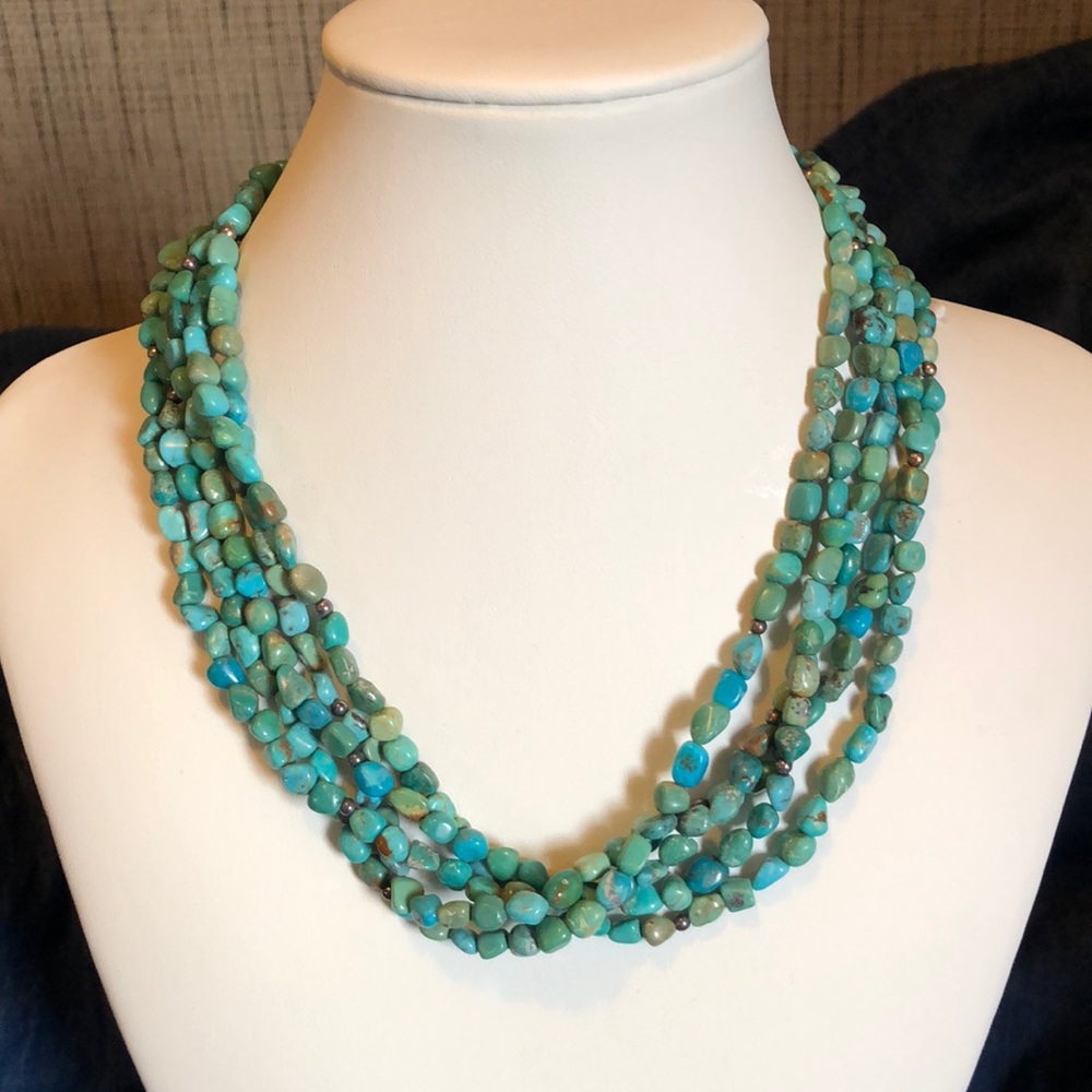 NIB 5 STRAND TURQUOISE NECKLACE